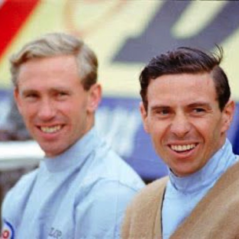 Jim et son co-équipier Mike Spence Jim et son co-équipier Mike Spence